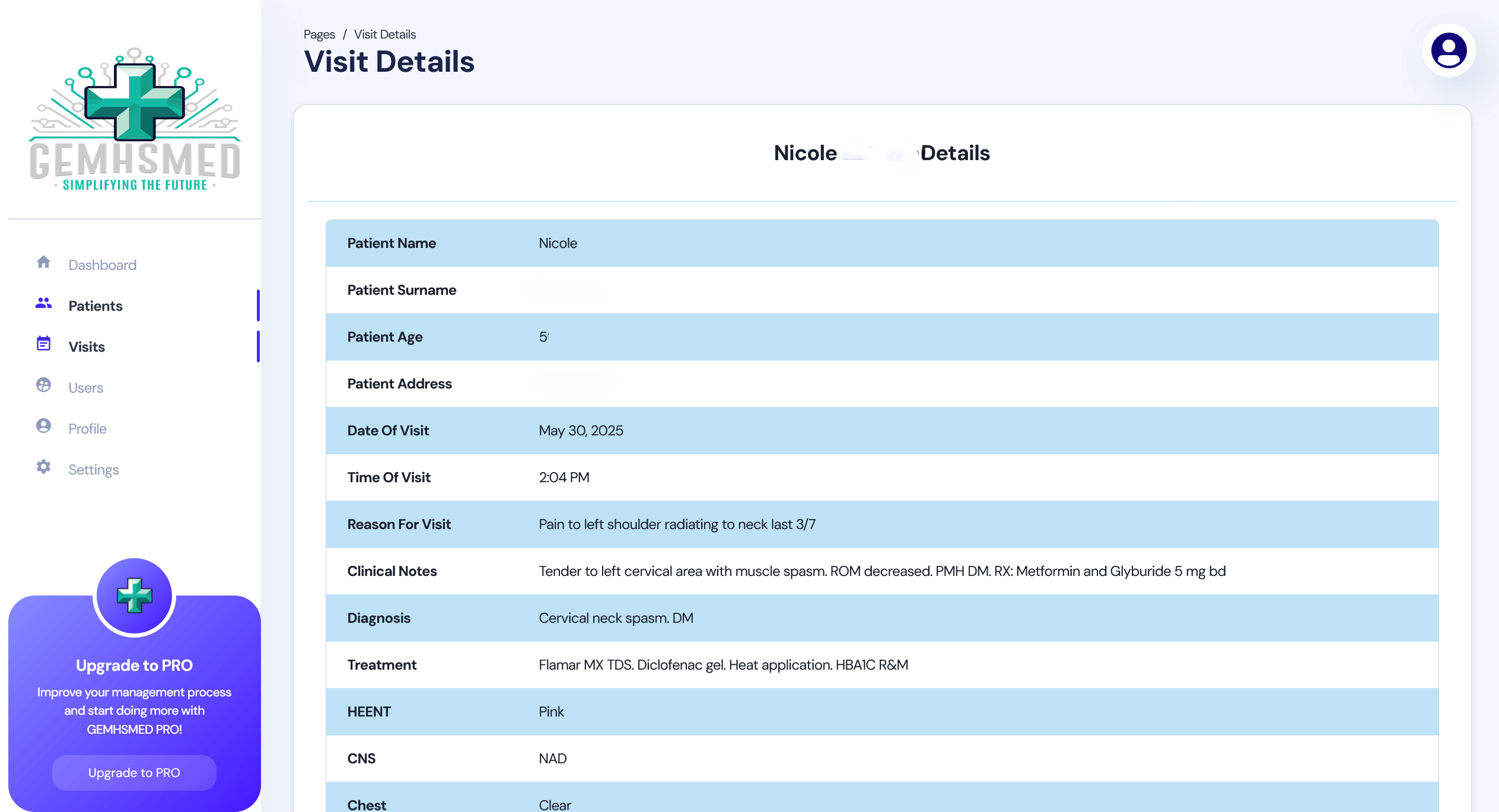 GEMHSMed Patient Records